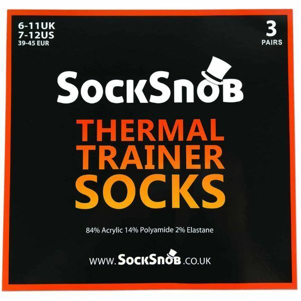 Sock Snob 3 Pk Mens Low Cut Thermal Trainer Socks 6-11 UK