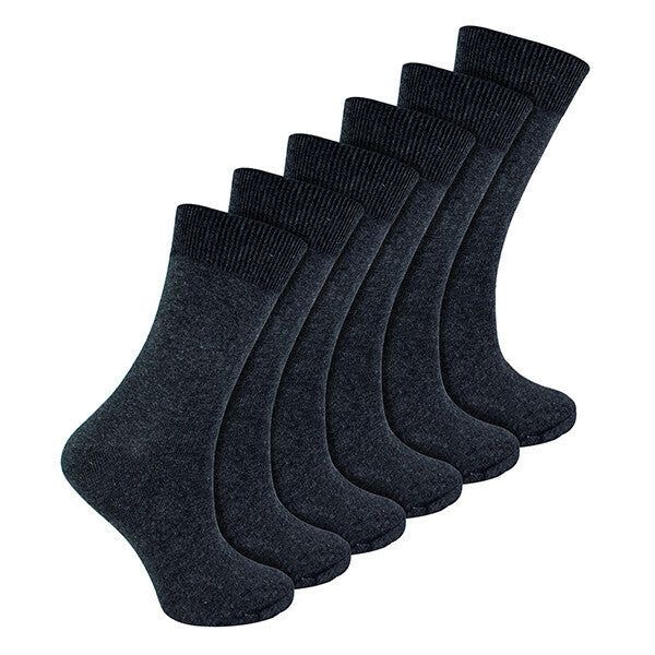 Sock Snob 6 Pk Children's Cotton Rich School Socks 4-6 UK Grey / 6EA