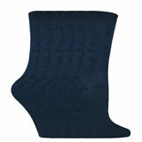 Sock Snob 6 Pk Childrens Solid Colour Cotton Socks 12-3 UK Navy / 6EA