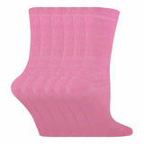 Sock Snob 6 Pk Childrens Solid Colour Cotton Socks 12-3 UK Pink / 6EA