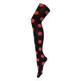 Sock Snob Ladies 80 Denier Opaque Patterned Tights 8-14 UK Big Spot Red