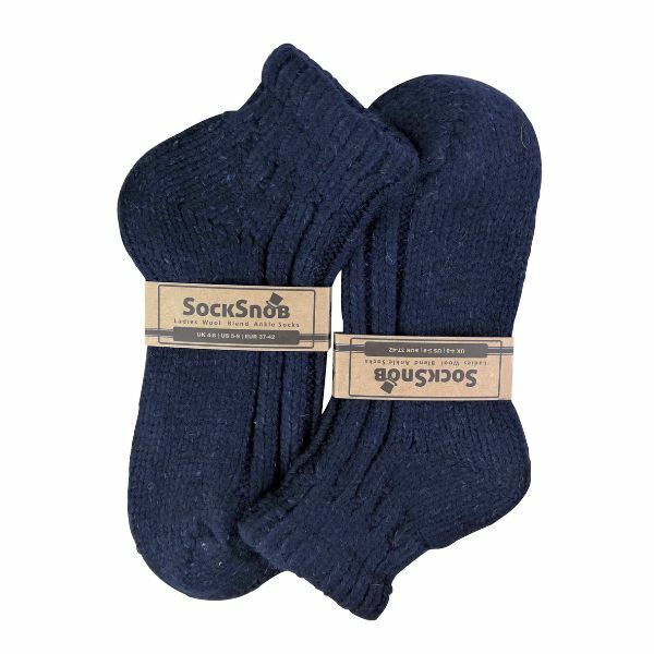Sock Snob Ladies Chunky Knit Wool Ankle Boot Socks 4-8 UK