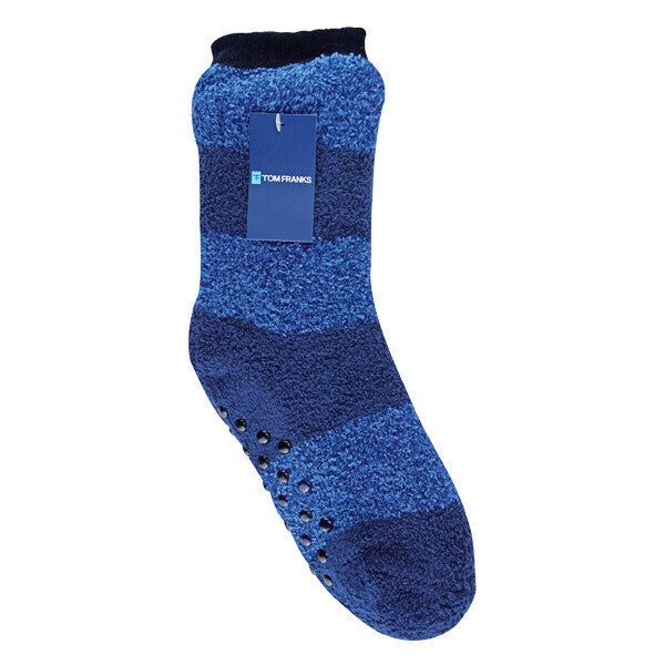 Sock Snob Mens Non Slip Striped Slipper Socks 7-11 UK
