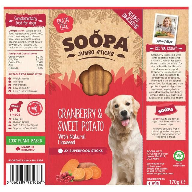 Soopa Cranberry & Sweet Potato Jumbo Stick 170g