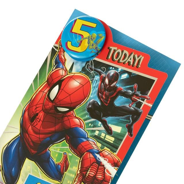 Spider Man 5th Birthday Card