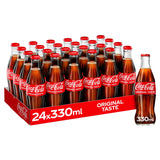 Coca-Cola Original Taste Cola Soft Drink 24 x 330ml Glass Bottles