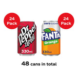 Dr Pepper Fanta Zero Sugar Drinks Bundle 48 x 330ml