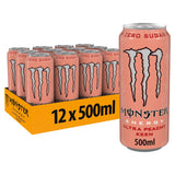 Monster Ultra Peachy Keen energy drink 12x500ml cans, imported from the UK