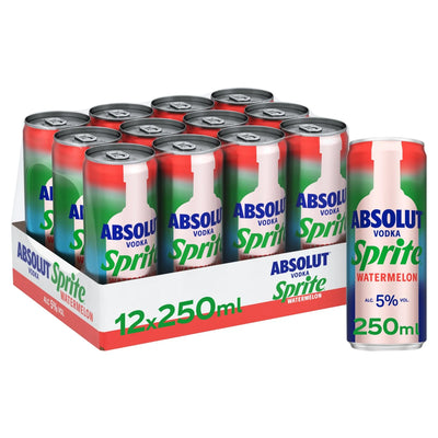 Absolut Vodka & Sprite Watermelon Ready-to-Drink Pack 12 x 250ml