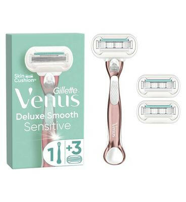 Venus Deluxe Smooth Sensitive RoseGold Razor Handle + 3 Blades GOODS Boots