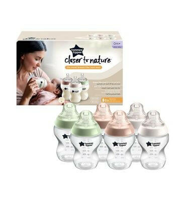 Tommee Tippee Natural Start Anti-Colic Baby Bottle, Slow Flow Breast-Like Teat, Anti-Colic Valve, Self-Sterilising, Pack of 6 Toys & Kid's Zone Boots
