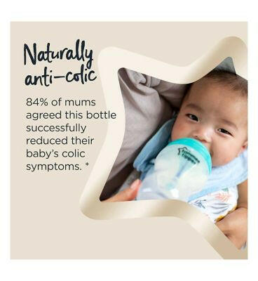 Tommee Tippee Advanced Anti-Colic Baby Bottle, Slow Flow Breast-Like Teat, Vented Anti-Colic Wand, Self-Sterilising, Pack of 3 Baby Accessories & Cleaning Boots