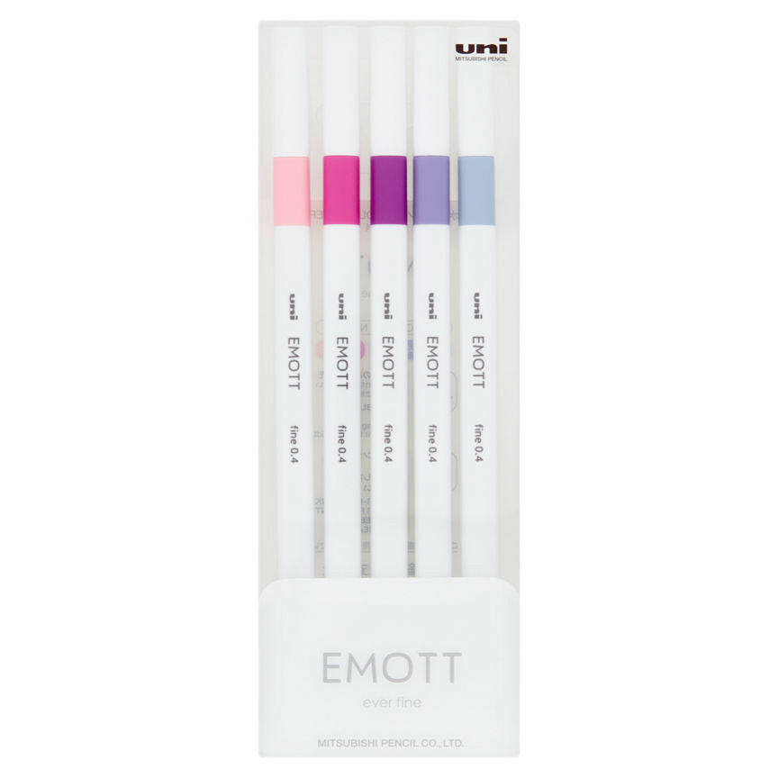 uni-ball EMOTT 0.4 Fine Line Pens 5 Pack GOODS ASDA