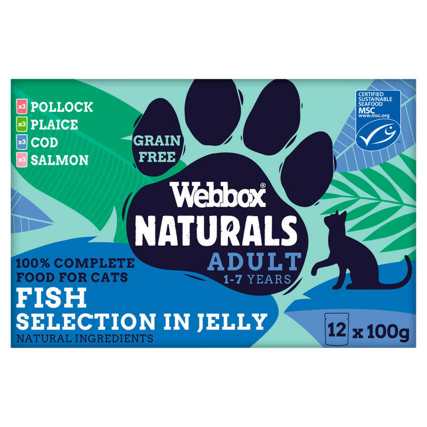 Webbox Premium Natural Fish Selection in Jelly Adult Cat Food Pouches Cat Food & Accessories ASDA