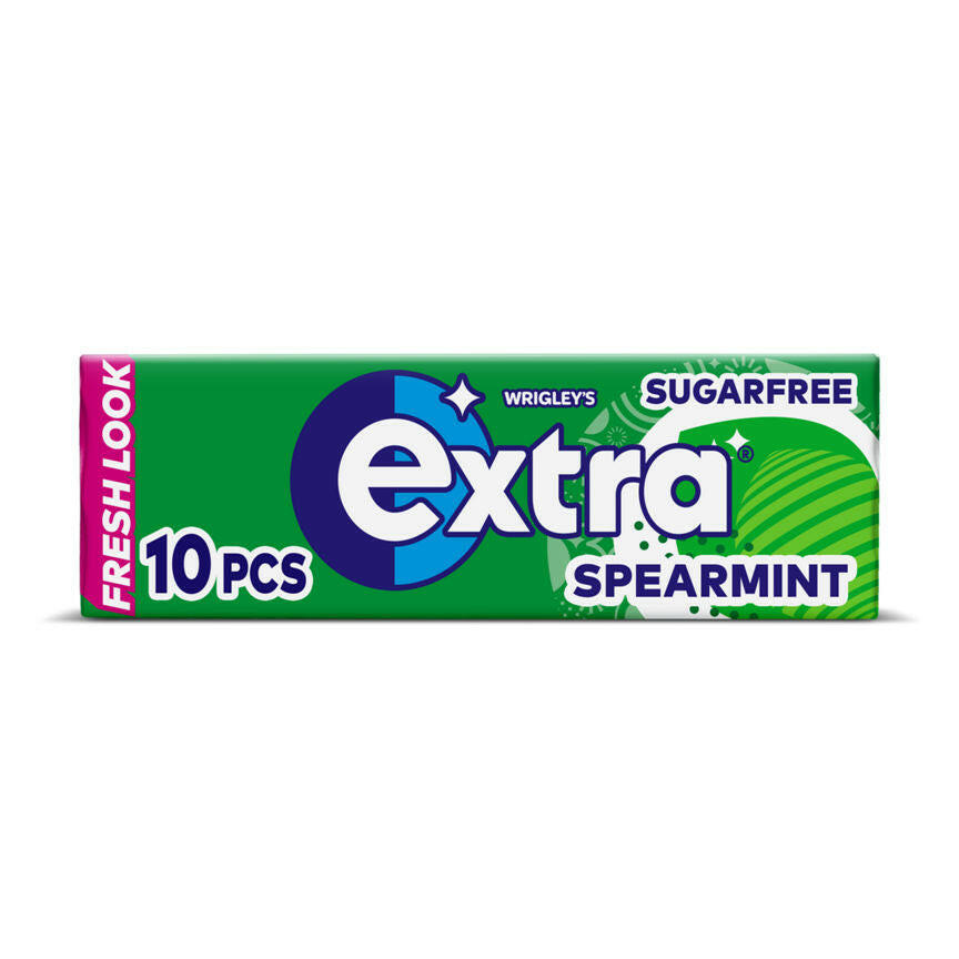 Wrigley's Extra Spearmint Chewing Gum Sugar Free 10 Pieces Snacks & Confectionery ASDA