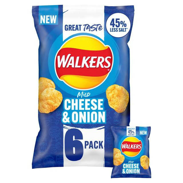 Walkers Less Salt Mild Cheese & Onion Multipack Crisps GOODS ASDA Default Title