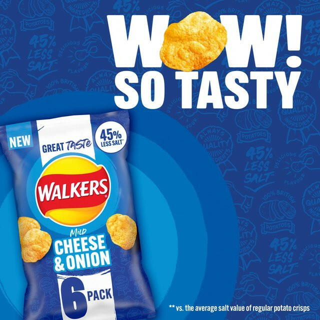 Walkers Less Salt Mild Cheese & Onion Multipack Crisps GOODS ASDA