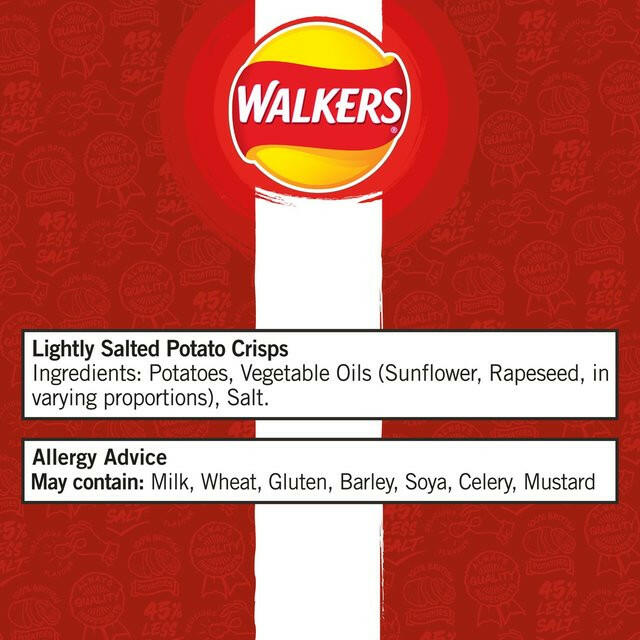 Walkers Less Salt Lightly Salted Multipack Crisps GOODS ASDA