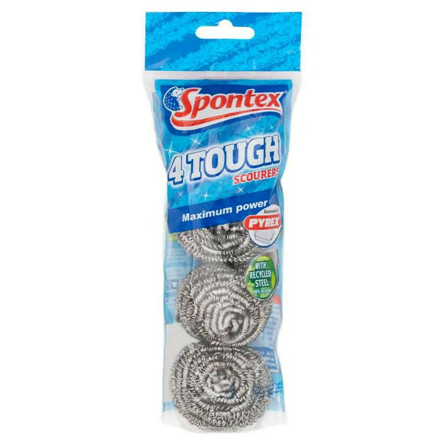 Spontex Tough Scourer x4 Rubber gloves cloths & sponges Sainsburys
