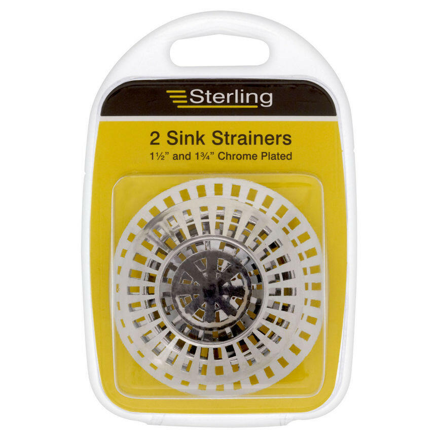 Sterling A twin pack of 2 chrome plated sink strainers (1 1/2 & 1 3/4") GOODS ASDA