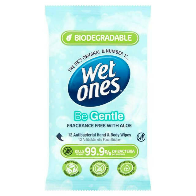 Wet Ones Gentle Antibacterial Hand Wipes x12 face & body skincare Sainsburys