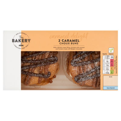 The Bakery at ASDA caramel choux buns 2 pack (British brand)