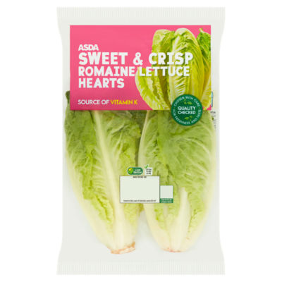ASDA Sweet Crisp Romaine Lettuce Hearts - British product