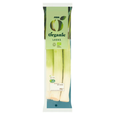 ASDA Organic Leeks fresh pack 400g - British product