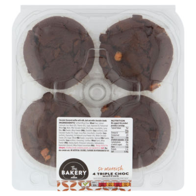 The Bakery at ASDA Triple Chocolate Muffins 4 Pack