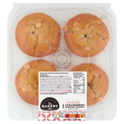 ASDA Bakery Strawberry Muffins 4 Pack - British product