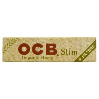 OCB organic hemp slim rolling papers and filters 32 count, imported from the UK
