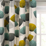 Sanderson dandelion clocks lined eyelet curtains aqua 168cm width (British brand)