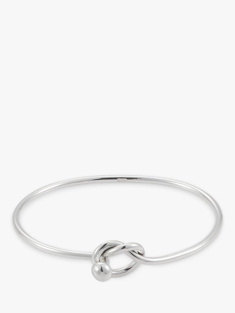 Silver Lovers' Knot Bangle with Front Opening