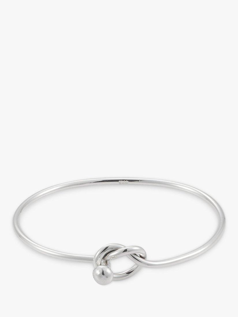 Silver Lovers' Knot Bangle with Front Opening