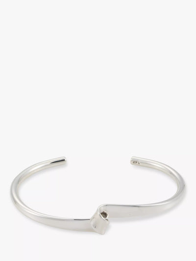 Andea Silver Half Bangle with Twist Silver Bangle