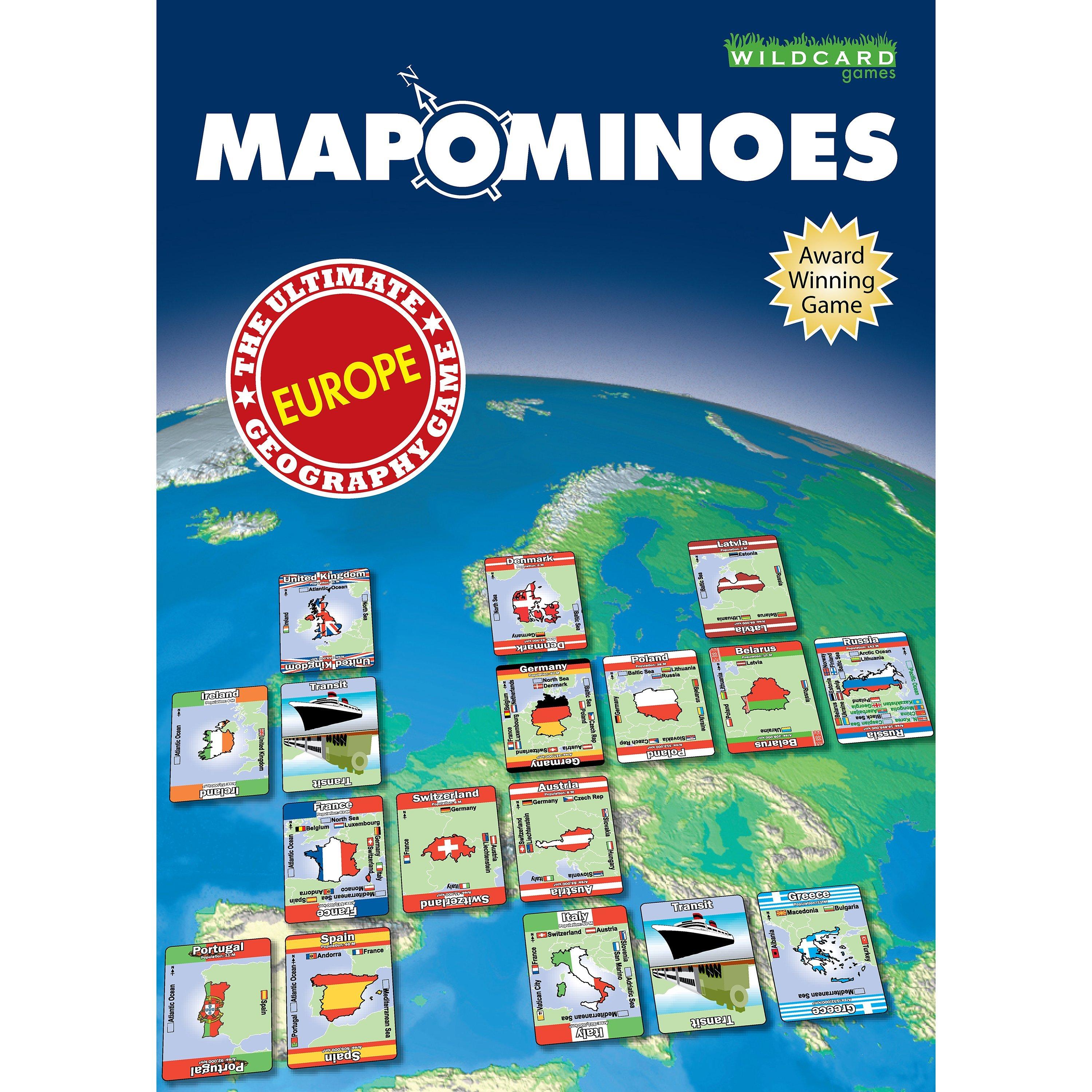 Wildcard Games Mapominoes Europe geography card game (British brand)