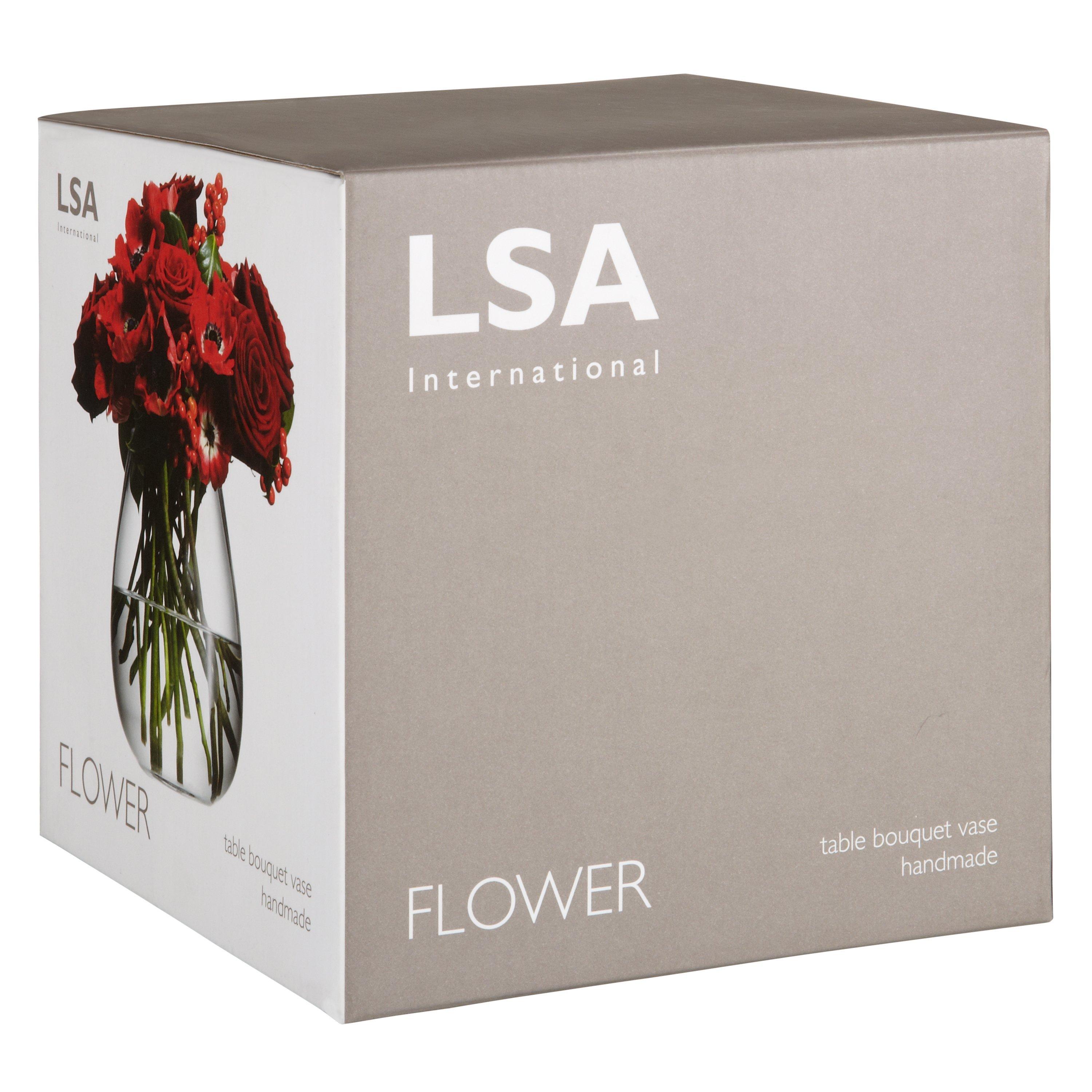 LSA International clear glass vase H17cm, UK version