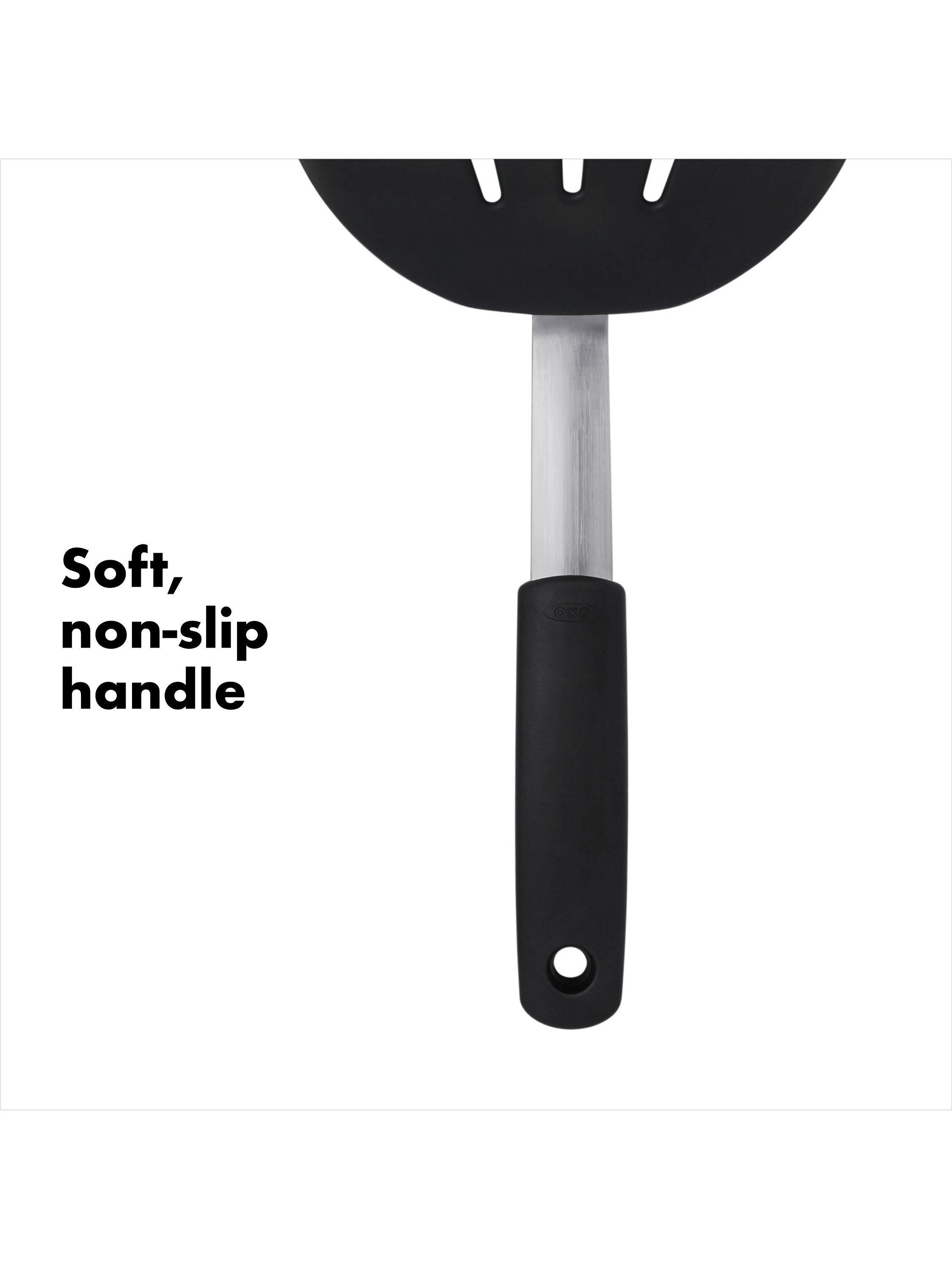 OXO Good Grips large flexible silicone pancake turner, imported from the UK