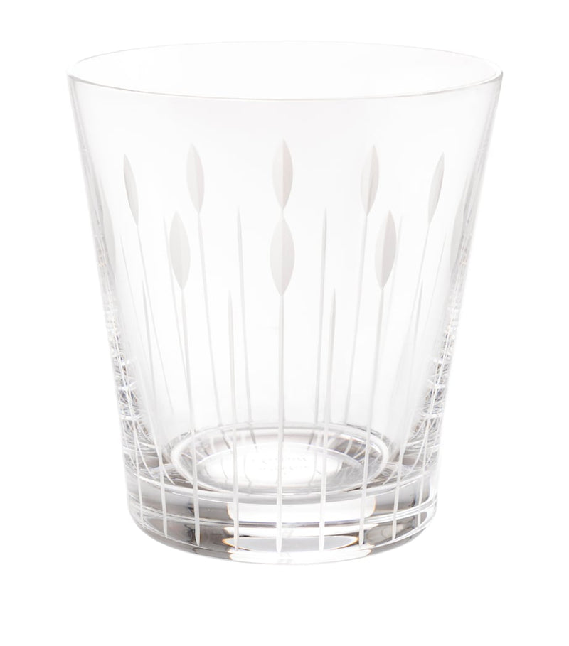 Crystal Tumbler with Lotus Bud Design, 30cl Capacity