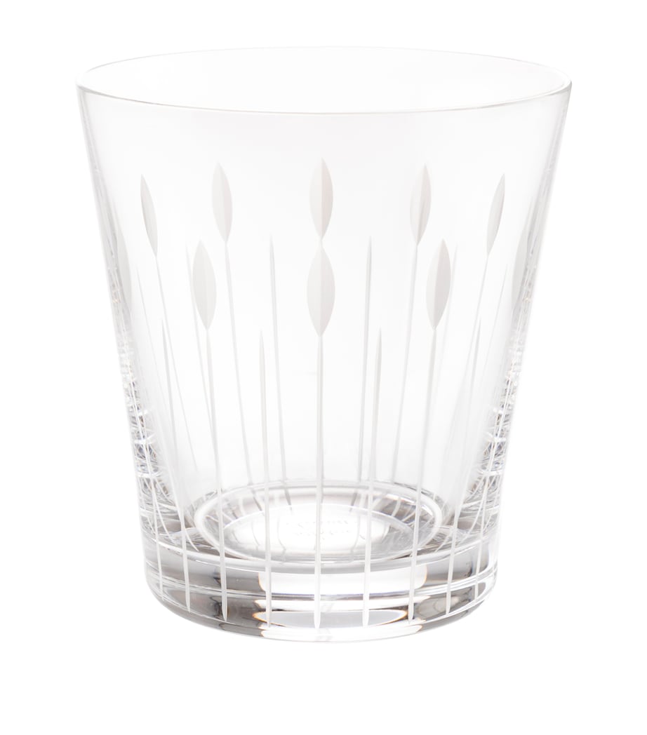 Crystal Tumbler with Lotus Bud Design, 30cl Capacity