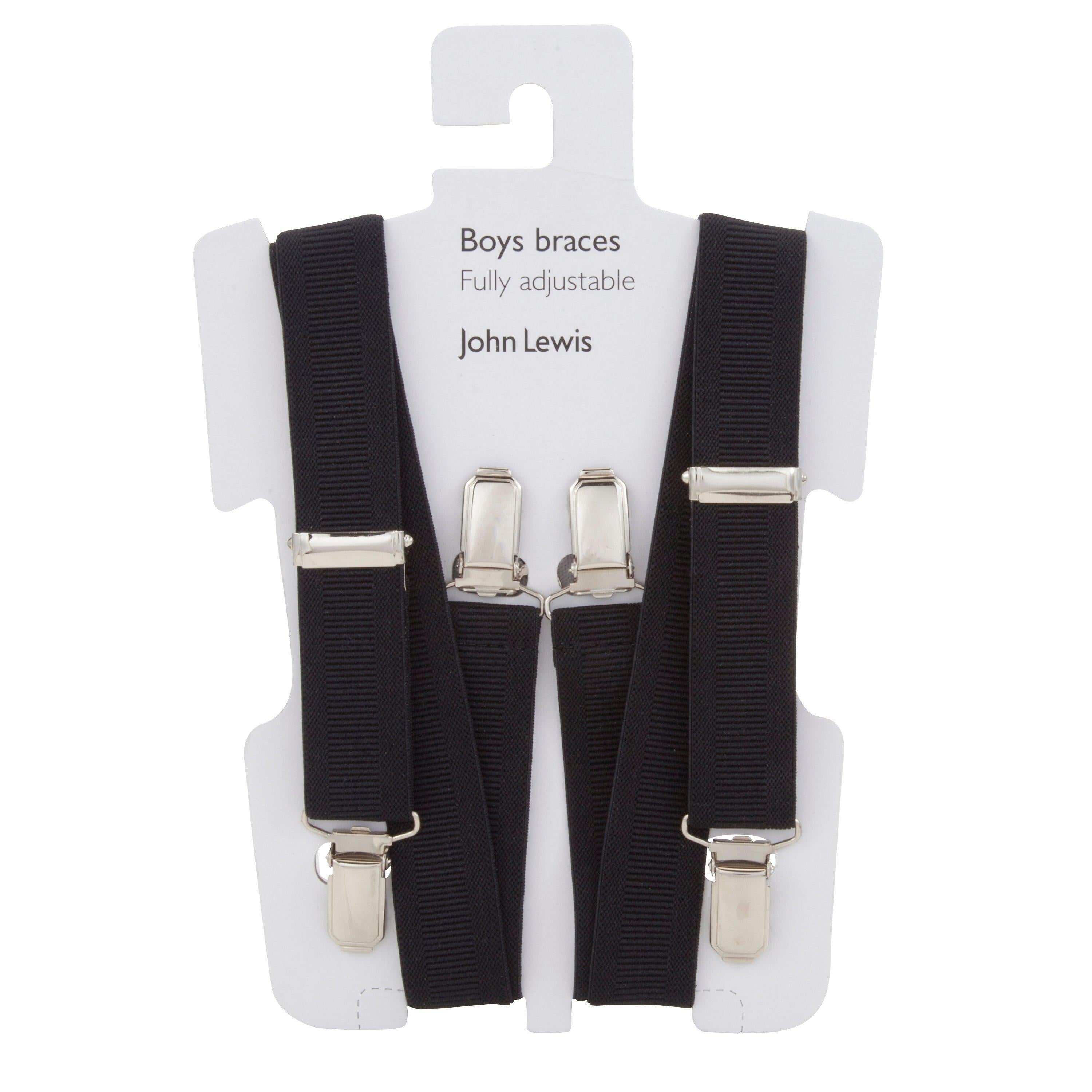 John Lewis Boy adjustable braces for boys, black, one size, UK version