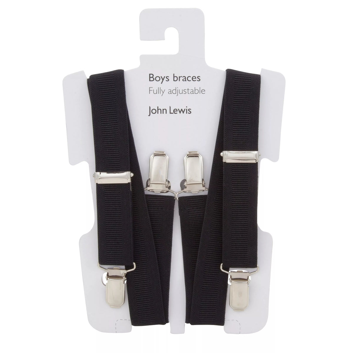 John Lewis Boy adjustable braces for boys, black, one size, UK version