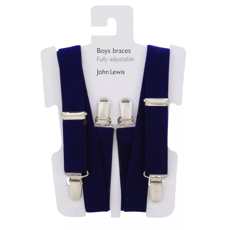 John Lewis Boys' Braces in Navy, One Size, UK version