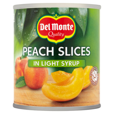 Del Monte canned peach slices in light syrup 227g - British product