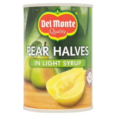 Del Monte canned pear halves in light syrup 420g - British product
