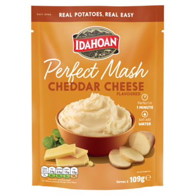 Idahoan Cheddar Cheese Flavoured instant mash 109g, UK version
