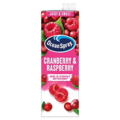 Ocean Spray Cranberry & Raspberry Juice Drink 1 Litre, imported from the UK