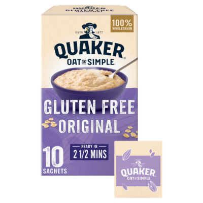 Quaker gluten-free porridge sachets 10x35g, imported from the UK