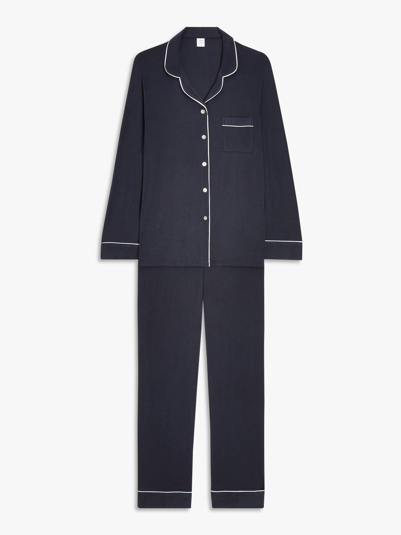 John Lewis modal pyjama set with straight fit bottoms and button-through top, UK version