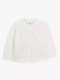 John Lewis Baby Pointelle Cotton Cardigan, Cream - McGrocer